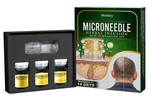 👱♂️ Medazy® Microneedle Herbal Infusion Hair Stimulation Set 🇺🇸 Recommended by