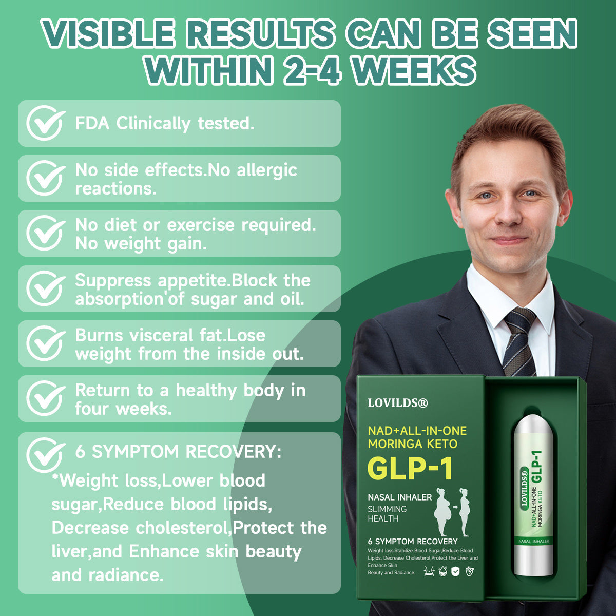 [Official Store] LOVILDS® NAD+ ALL-IN-ONE MORINGA KETO GLP-1 Nasal Inhaler | ⏳ Fast Fat Burn & Metabolic Balance