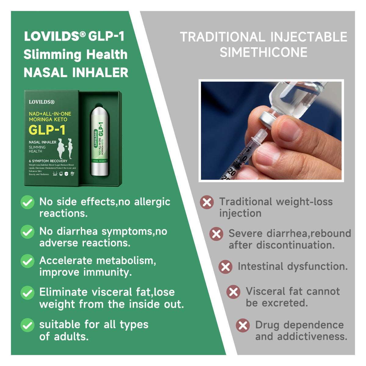 [Official Store] LOVILDS® NAD+ ALL-IN-ONE MORINGA KETO GLP-1 Nasal Inhaler | ⏳ Fast Fat Burn & Metabolic Balance