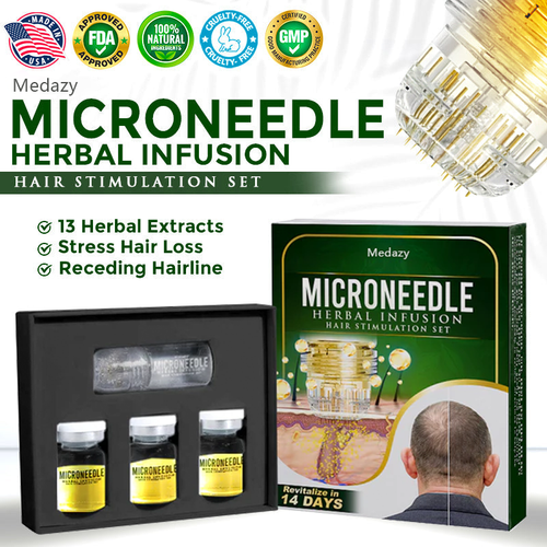 👱‍♂️ Medazy® Microneedle Herbal Infusion Hair Stimulation Set 🇺🇸 Recommended by